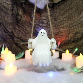 Resin Ghost Swing Garden Statues, Outdoor Holiday Decorations, Hanging Tree Decorations, Elf Images With A Universal Seasonal Theme, No Electricity An