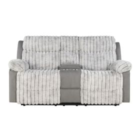 Bruni Grey Console Reclining Loveseat