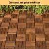 Acacia Wood Interlocking Deck Tiles Checker Pattern, 30 PCS 12" x 12" Square Acacia Hardwood Outdoor Flooring for Patio, Bancony, Pool Side,...