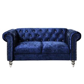 Anina Blue Velvet Loveseat