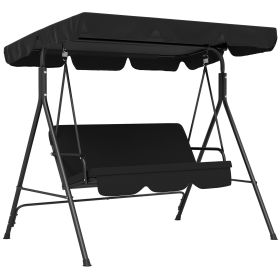 Outsunny 3-Seat Outdoor Patio Swing Chair with Removable Cushion, Steel Frame Stand and Adjustable Tilt Canopy for Patio, Garden, Poolside, Balcony