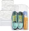 Shoe Bags for Travel 10x14. Pack of 50 Travel Shoe Bags for Packing 10 x 14. Clear Drawstring Backpack 2 mil Thickness. Plastic Shoe Bags for Storage.