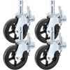 VEVOR 4 Pack Scaffolding Caster Wheels 8 x 2 Inch with Dual Locking Rubber Swivel Caster 360 Degrees Heavy Duty Casters 1100LBS Capacity per Wheel