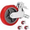 VEVOR Scaffolding Wheels Set of 4, 8" - Scaffolding Casters Heavy Duty, 3200 Lbs Per Set - Locking Stem Casters with Brake