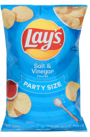 Lay's Salt & Vinegar Potato Snack Chips,Party Size, 12.5 oz Bag