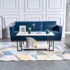 D&N Coffee Table, 2 Layers 1.5cm Thick Marble MDF Rectangle 39.37" L Tabletop Iron Coffee Table , Dining Room, Coffee Shop, Resterant, White Top