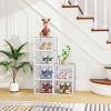 White, Big Size, 6PCS, 36*28*21cm, Shoe Box, Plastic Mesh, Freely Combinable