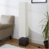 Rice paper floor lamp with dark wood base; bulb and paper shade