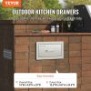 VEVOR 14x8.5 Inch Outdoor Kitchen Drawers Stainless Steel, Flush Mount Double Drawers,14W x 8.5H x 23D Inch, with Stainless Steel Handle