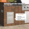 VEVOR Outdoor Kitchen Drawers 13" W x 20.5" H x 21" D, Flush Mount Double BBQ Access Drawers with Stainless Steel Handle