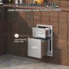 VEVOR Outdoor Kitchen Drawers 13" W x 20.5" H x 21" D, Flush Mount Double BBQ Access Drawers with Stainless Steel Handle