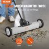 VEVOR 50Lbs Rolling Magnetic Sweeper with Wheels, Push-Type Magnetic Pick Up Sweeper, 24-inch Large Magnet Pickup Lawn Sweeper with Telescoping Handle