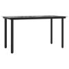 Patio Dining Table Black 78.7"x39.4"x29.1" Steel and Tempered Glass