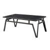 Modern Contemporary Black Finish 3pc Occasional Table Set Cocktail Table and 2x End Tables Black Sintered Stone Top