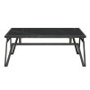 Modern Contemporary Black Finish 3pc Occasional Table Set Cocktail Table and 2x End Tables Black Sintered Stone Top