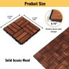 Acacia Wood Interlocking Deck Tiles Checker Pattern, 30 PCS 12" x 12" Square Acacia Hardwood Outdoor Flooring for Patio, Bancony, Pool Side,...