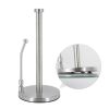 Paper Towel Holder Dispenser Standing with Weighted Base Spring Arm for Kitchen, Bathroom, Bedroom In Stainless Steel