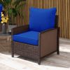 Outsunny 4-Piece Patio Chair Cushion and Back Pillow Set, Seat Replacement Patio, Cushions Set for Outdoor Garden Furniture, Navy Blue