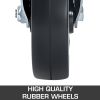 VEVOR 4 Pack 5Inch Scaffolding Rubber Swivel Caster Wheels with Dual Locking Heavy Duty Casters 1.25Inch Square Stem 440LBS Capacity per Wheel