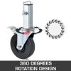VEVOR 4 Pack 5Inch Scaffolding Rubber Swivel Caster Wheels with Dual Locking Heavy Duty Casters 1.25Inch Square Stem 440LBS Capacity per Wheel