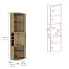 Oban Corner Bar Cabinet with Five Shelves , Eight Bottle Cubbies and Steamware Macadamia