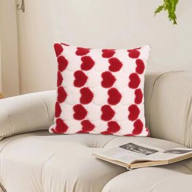 Heart Cute Decorative Valentines Throw Pillow Covers 18x18 Inch, Soft Square Cushion Case,Home Decor For Living Room Couch Bed Sofa, Set Of 2 Pack (Option: XY5089017)