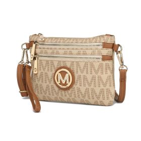 MKF Collection Geneve M Signature Crossbody & Wristlet by Mia k (Color: Beige, Material: Polycarbonate)