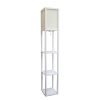 Floor Lamp Etagere Organizer Storage Shelf with Linen Shade