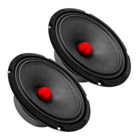 5 CORE 8 Inch Mid Range Bullet Pro Audio Car Speaker Red Aluminium Bullet Loudspeaker 500W Max 8 Ohms - Premium Quality Audio Door Speakers for C (size: 2PCS Car Audio Speakers 8oHM)