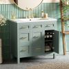 36" Bathroom Vanity Cabinet with Resin Integrated Sink - 4 Drawers, 2 Doors
