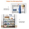 Entryway Coat Hat Rack Garment Shoe Storage Shelf Freestanding Hall Tree Clothing Hanger Stand Clothes Shoe Organizer Combo
