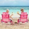2-Pack Folding Backpack Beach Chair Table Set 5-Position Outdoor Reclining Chair Pattern