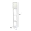 Floor Lamp Etagere Organizer Storage Shelf with Linen Shade