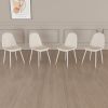 Dining Chairs Set of 4, Modern Accent Chairs with Soft glove suede Fabric Upholstered Seat